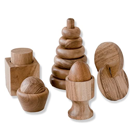 Image of KOOKAROO Montessori Wooden Baby Toys, Montessori Toys for 1 Year Old, Baby Toys 6 to 12 Months, 1 Year Old Toys, Wooden Toys, 6 Month Old Baby Toys, Montessori Toy, Stacking Rings