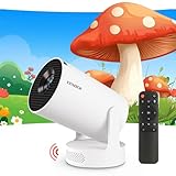 YENOCK Mini Portable Projector with TranScreen App , Smart Movie Projector for TV Stick, Smartphone, iPhone & USB , 4K HD Support, Bedroom and Indoor/Outdoor Home Theater with Wall/Ceiling Projection