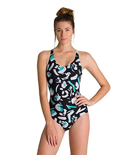 ARENA Women's 1p Hina Wing Back One Swimsuit, womens, Sweatsuit, 0000002938, Black/black, 42