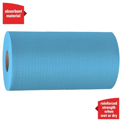 Image of WypAll GeneralClean X60 Cloths Multi-Task Cleaning Wipes (35411), Strong and Absorbent Towels, Blue (130 Sheets /Roll, 12 Rolls, 1,560 Sheet Total)