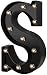 Produktbild FENGLI Mode LED-Leuchten Letters, ABS + PP Led Untertitel Lampe 26 Alphabet Schwarz Dekorative Marquee Lampen for Hochzeit Geburtstag Hausbar (Color : S)