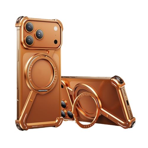 ^op[P[X MagSafeΉ iPhone 17 Pro / 17 Pro Max p Xȃt[XA~݌vEՌzE360°}OlbgX^htEM~j}fUC(Orange,17pro)