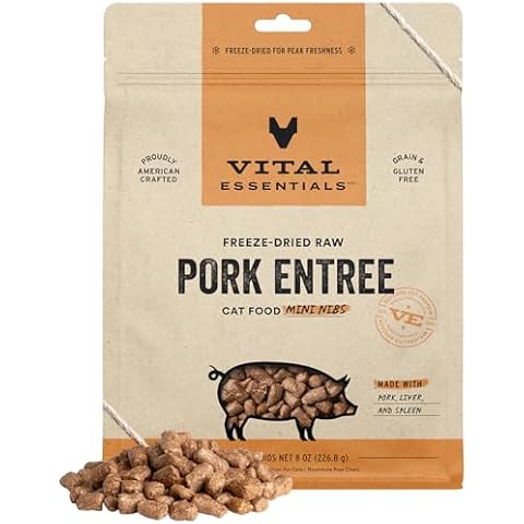 Vital Essentials Freeze Dried Raw Cat Food, Pork Mini Nibs Entree, 8 oz Cover