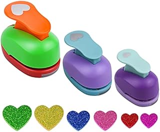 3 Pieces Heart Paper Punches, Mini Creative Craft Paper Punch 0.8cm 1.3cm 2.5cm for DIY Projects Scrapbooking Card Making