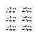 60 Washable Stick on Clothing Name Labels - No-Iron Stickers for School Children, Care Homes, Day Care, Nursery