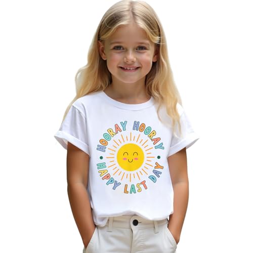 Last Day of School Shirt Kids Girls Sunshine End of School T-Shirt Students Graduation Gifts Summer Tee Tops