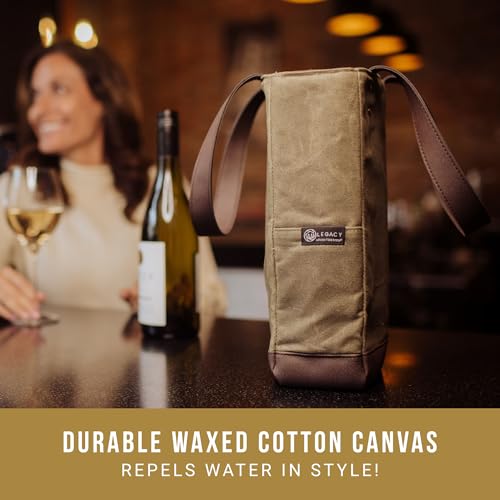 LEGACY - a Picnic Time Brand Płócienna torba chłodząca do wina z 2 butelkami, khaki