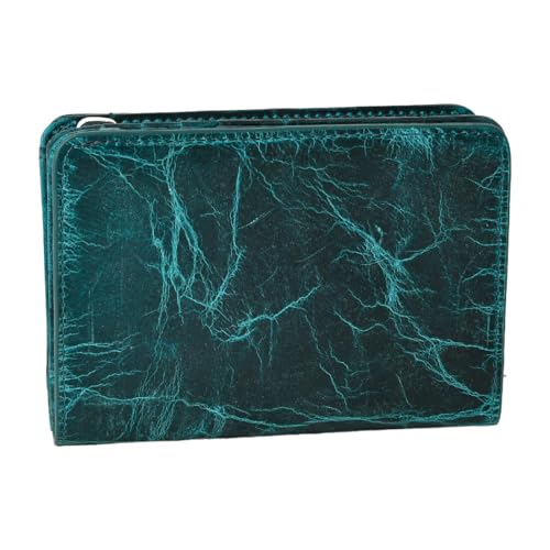 [ソラチナ] SW-60202 本革 馬革 ホースレザー 二つ折り 財布 短財布 L字ファスナー メンズ グリーン