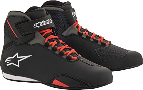 Alpinestars Sektor Shoe Black Red Motorcycle Boots, Black/Red, 45