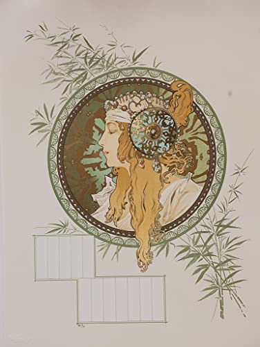 Tableau Mucha Bénédictine décoration murale salon style Art Nouveau