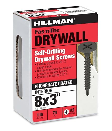 Hillman Group Self Drilling Drywall Screws (8 x 3 Inch)