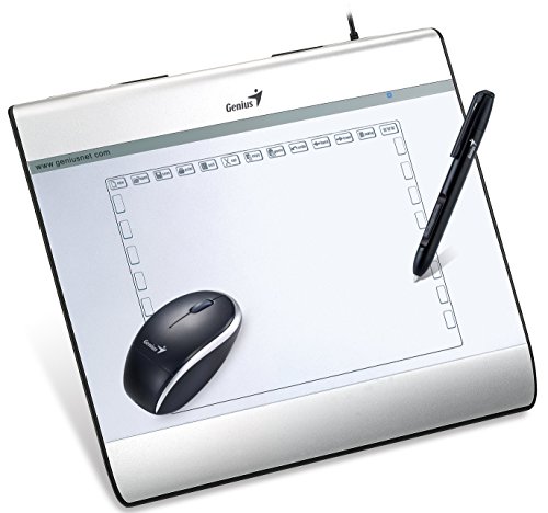 Genius MousePen i608 - Tableta gráfica con lápiz Digital y ratón, Blanco
