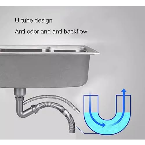 Fregadero de cocina de acero inoxidable C11 antirayas con escurridor amplio 7