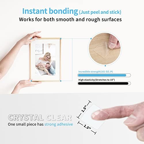 Art3d 96 Pieces 1.5 x 1.5in. Square Nano Double-Sided Transparent Tape Sticker, Removable Heavy Duty Clear Mounting Tape for Wall Hanging