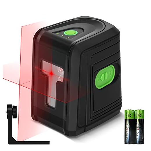 GALAX PRO Nivel láser cruzado, 7 metro Nivelador Láser, Autonivelamento Horizontal e Vertical até ±4°, Proteção IP 54, con un Soporte y Baterías