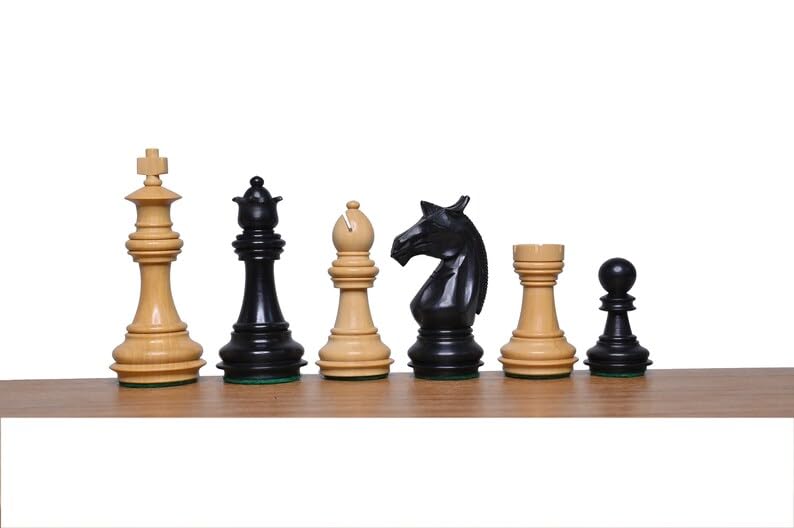 Pièces d'échecs en buis ébène Meghdoot jeu d'échecs de collection