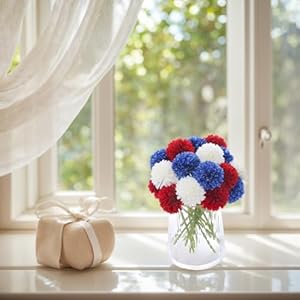 Kimura's Cabin 21Pcs Fake Ball Flowers 4th of July Artificial Chrysanthemum Flowers Fake Mums Flowers Memorial Day Home Decor Table Centerpieces DIY Patriotic Decor Flowers(Red White Blue) Kimuras Cabin 21Pcs Fake Ball Flowers 4th of July Artificial Chrysanthemum Flowers Fake Mums Flowers Memorial Day Home Decor Table Centerpieces DIY Patriotic Decor FlowersRed White Blue