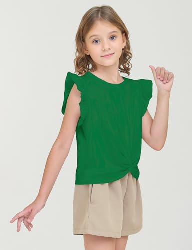 Image of Girls Ruffle Shirts Twist Front Tops Shirt Tee