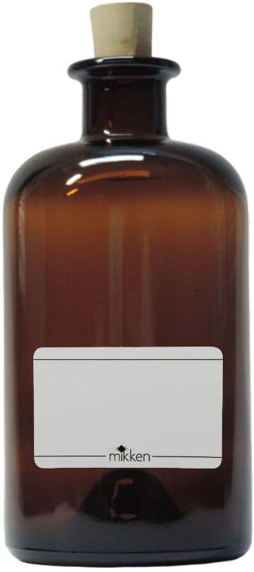 2 x Apothecary Bottle 500 ml Glass Bottle with Corks and Labels