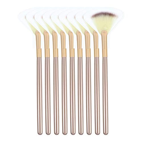 WOONEKY Soft Makeup Brush Set 9pcs Contouring Powder for Blending Blush Face Powder Fiber