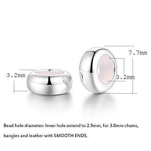 Lovans 925 Sterling Silver Spacer Beads for European Charms Bracelet Charms fit DIY Snake Charm Bracelet Charm Spacer Stopper for Women with Gift Bag4