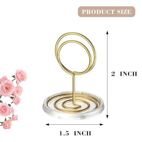 image for SVEDVK 30 Pack Gold Table Number Holders with Clear Base – Metal Pla
