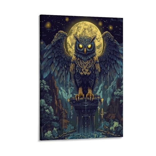 Chouette murale deco pour rechauffer l'ambiance d'un couloir sombre