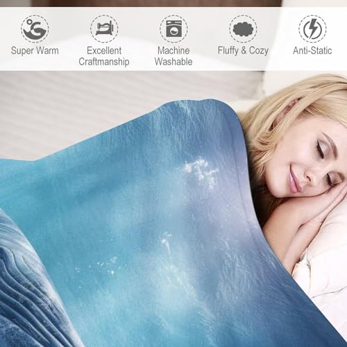 Couverture baleines contre les nuits fraîches - Plaid flannel doux pour lit et canapé - 6