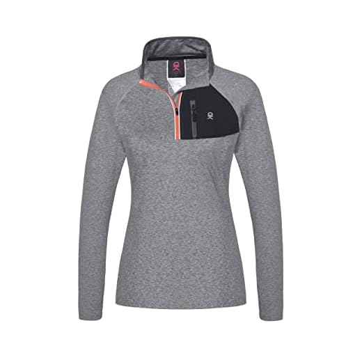 Little Donkey Andy Women's Long Sleeve Running Shirts Workout Gym Sports T-Shirt Quick Dry Deep Grey Heather Size L