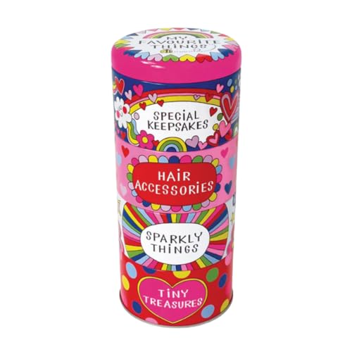 Rachel Ellen My Favourite Things Stackable Storage Tin for Kids – Children’s Bedroom Toy Storage & Keepsake Tin, Durable Metal Organiser