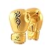 LZQpearl Guantes De Boxeo, Guantes De Boxeo Niños, Jóvenes, Adultos, Guantes De Entrenamiento para Entrenamiento De Boxeo, Artes Marciales, MMA, Sparring (Gold,14OZ)