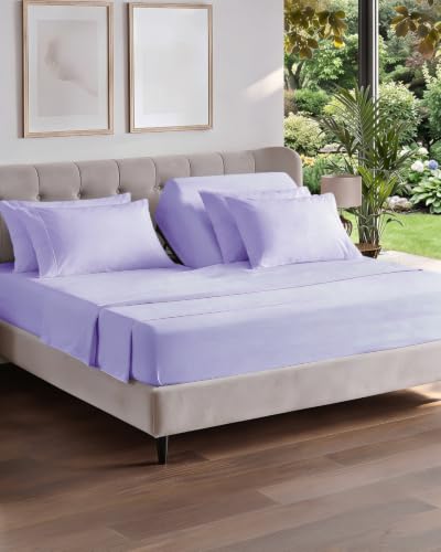 Image of Flex Top Split Head King 6 Piece Sheet Set - Soft & Cooling - Lavender Pink
