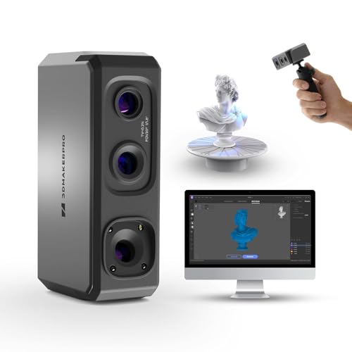 Scanner 3D portatile per stampanti 3D, velocità di scansione rapida da 10 FPS con lente anti-shake e precisione da 0,02...