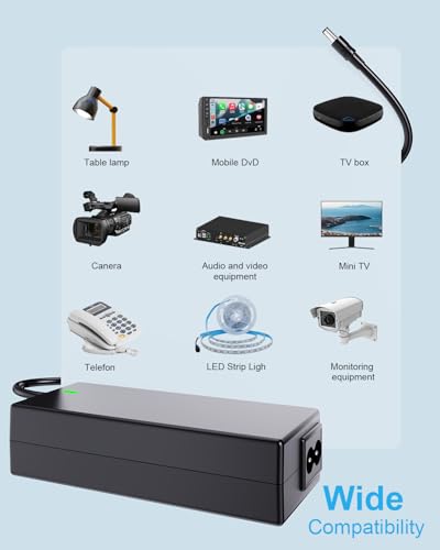 Netzteil 12V 5A 60W Stromversorgung für LED Streifen, LED Lichtleiste, TV, DVD TVs TFT Bildschirm Monitor, NAS, EXT. Festplatten, für Pico-PSU bis Netzteil Adapter 5,5 * 2,5/2,1mm