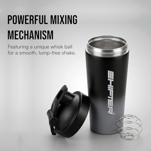 Image of Shifter Stainless Steel Gym Shaker Bottle 750ml | Protein Shaker with Mixer Ball | Leakproof Metal Blender Bottle| Gym, Fitness, Workout, Sports Water Bottle for Men & Women (GREY MULTICOLOR)