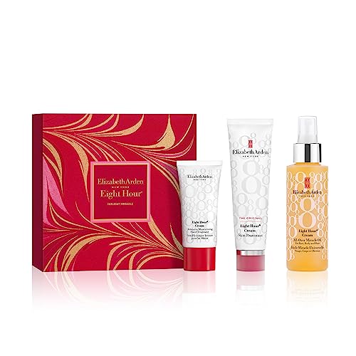 Elizabeth Arden Eight Hour® Cream, Set mit 4 wichtigen Pflegeprodukten, vielseitig einsetzbar, spendet Feuchtigkeit und Schutz, Geschenk für Damen