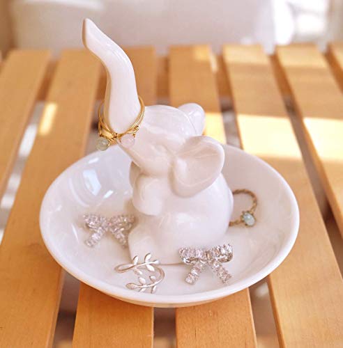 Image of PUDDING CABIN Elephant Gifts for Mom Mothers Day Ring Holder Ring Dish, Elephant Gifts for Women Mom Birthday Wedding Christmas Valentine's Day