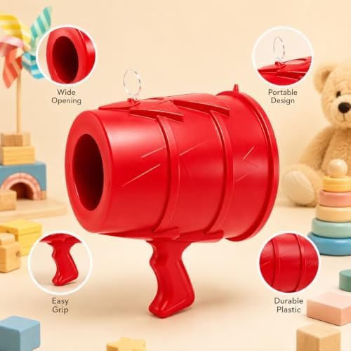 Air Cannon Bullseye Blaster, Handheld Vortex Fun Device，Red — view 6