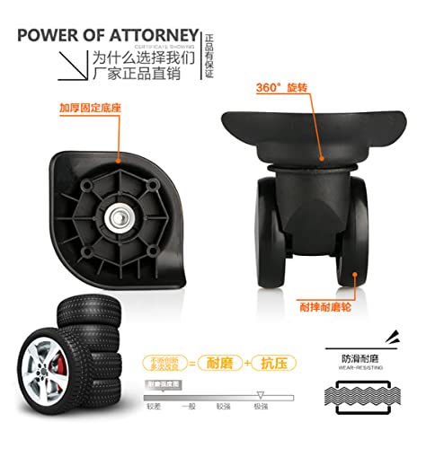 Luggage Wheels Replacement, DIY with Brake Plastic Wheel Replacement Luggage Travel Suitcase Wheels Suitcase Wheel Repair Replace Luggage Wheels, Black3