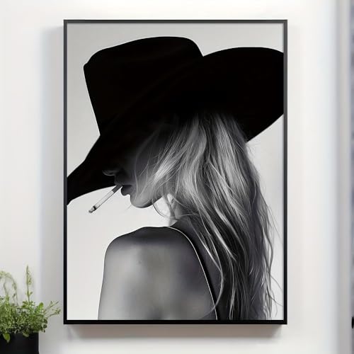 Tableau western noir et blanc ZHAOLIN 70x140 cm en toile tendue sur châssis