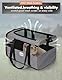 Lekespring Hunde Transportbox mit Rollen, Katzen Wagen für Transport, transporttasche Hund klein für Auto, Katzen Transport Box mit Teleskopgriff und Schulterriemen, Grau