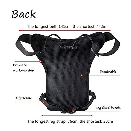 ApuaVireo&Co Torba na udko, motocyklowa, swobodna, z paskiem biodro, wodoodporna, męska, co dzień, nerkę, motocykl, rower(Black)