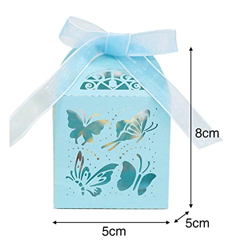 Pacote com 50 caixas de doces de borboleta, caixas vazadas de lembrancinhas de borboleta, caixas de