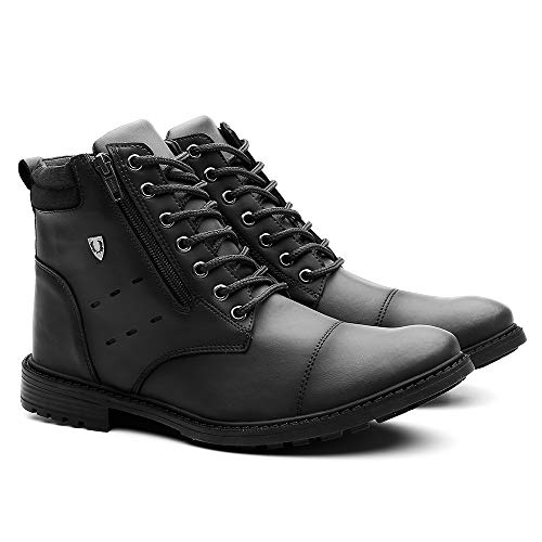 Coturno Masculino Bota Estilosa Tendencia Cor:Preto;Tamanho:40