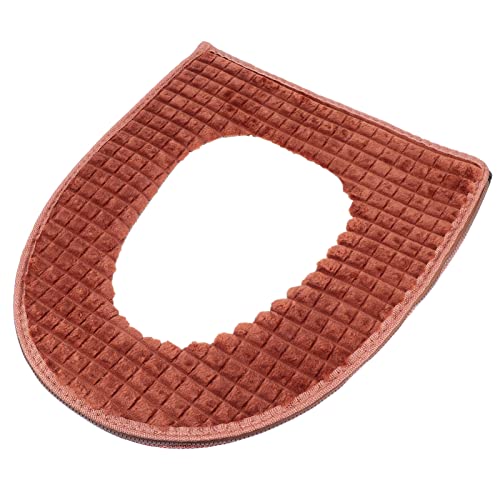 BRIGHTFUFU Toilet Seat Covers Washable Grey Universal Seat Cover Zipper Comfortable for Long Use