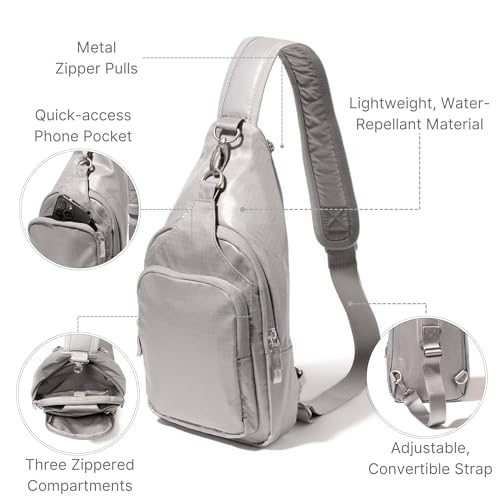 Image of Baggallini Women's Central Park Sling 12 inchx7 inch Crossbody Bag W /Convertible Adjustable Shoulder Strap