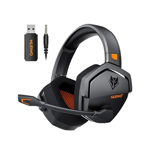NUBWO G06 Dual Wireless Gaming Headset with Microphone for PS5, PS4, PC, Mobile, Switch: 2.4GHz Wireless + Bluetooth - 100 Hr Battery - 50mm Drivers - Orange