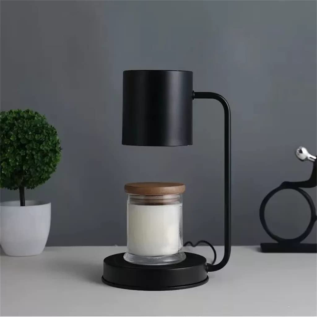 Lampada Candela Scaldacandele Elettrico con bruciatore per Cera a Base Rotonda con Lampada riscaldante per Candele con Paralume cilindrico per la casa dell'ufficio