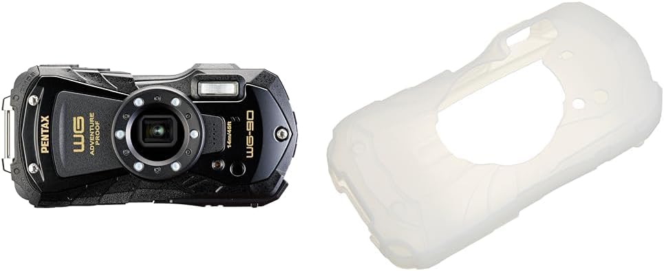 Pentax WG-90 Black Protector Jacket Set Authentic Waterproof Digital Camera, Waterproof to 39.1 ft 14 m 2 Hours Continuous, Shockproof, Dustproof, 14.0 F -10 C, Cold Resistant, Tough Body for Outdoor Activities, Equipped with CALS Mode