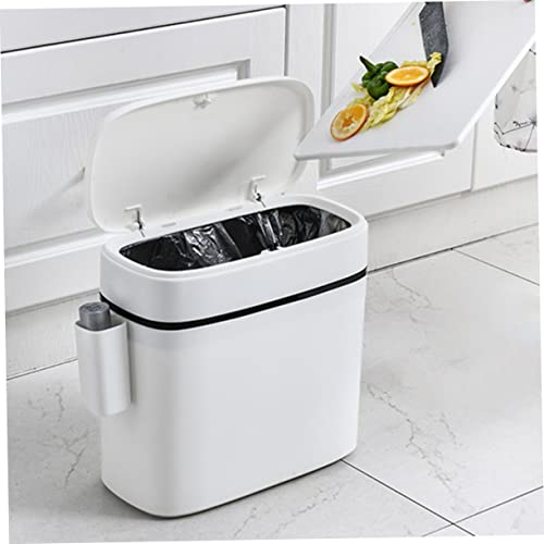 Caneca de basura rectangular plástica blanca 10L miniatura 7